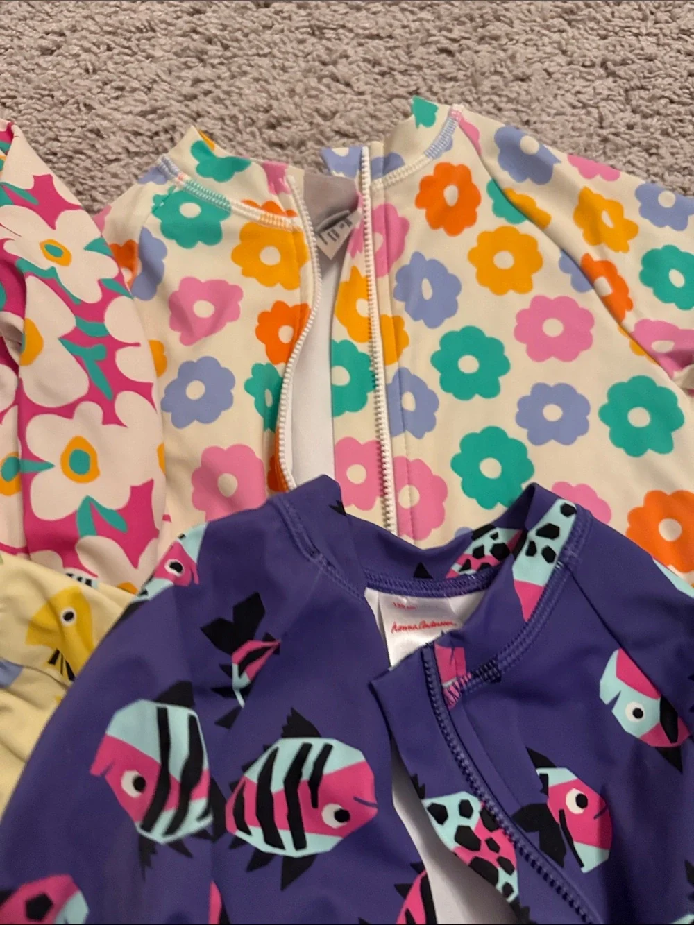 Brand new Hanna Andersson Purple Fish One-Piece Rashguard Swimsuit